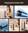 5000mAh Battery Grip For Pocket 4 By 3 Camera With 20W Fast Charge Wireless Microphone Pass Through Direct Connection setup