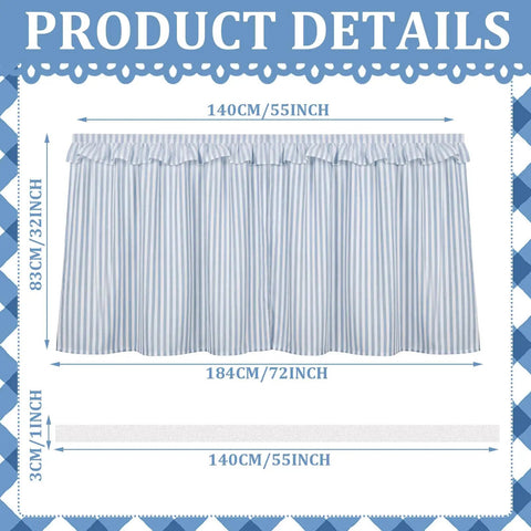 Blue Stripe Bathroom Sink Curtain Skirt Slaps Over Ugly Pipes Under Vanity Zero Fuss Install Straight Up Solid Coverage Keeps Your Cabinet Lookin Super Clean