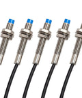 Set of five Inductive Proximity Sensor M8 2mm Sensing Distance Pro Grade NPN Normally Closed Three Wire DC 6V To 36V Switch