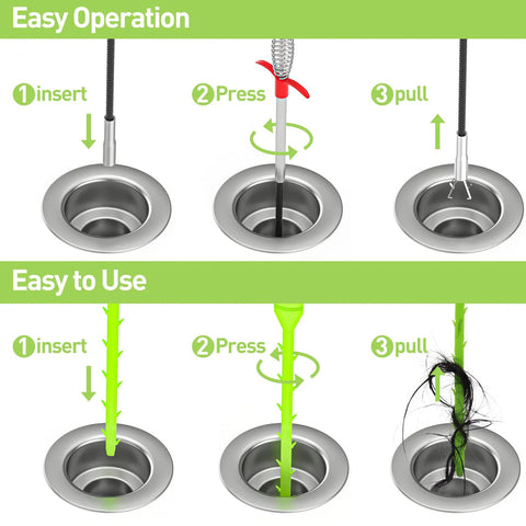 DR.PEN flexible grabber claw reacher tool with 4-claw tip, lime green, 35.4-inch drain cleanup tool