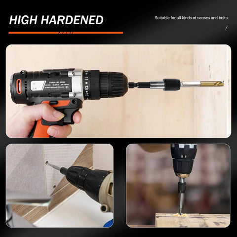 Fourteen Piece Spiral Screw Extractor Set With Tungsten Carbide Tip Scriber Pen Cobalt Left Hand Drill Bits in use