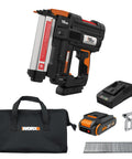 20V 18GA Cordless Brad Nailer Nail Gun For Trim Molding And Baseboards Up To 2 Inches Tool Free Jam Release Battery Powered With PowerShare Battery And Charger Included with accessories