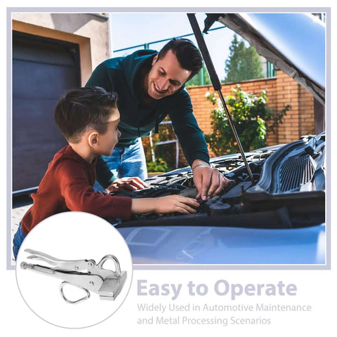 Adjustable Pro Grade Pulling Plier Clamp For Auto Body Repair with father and son doing vehicle maintenance