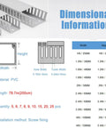 Dimensional information of Grey U Shaped PVC Cable Raceway And Wire Management Trunk Kit made of PVC, length 78.7in, offers various sizes.