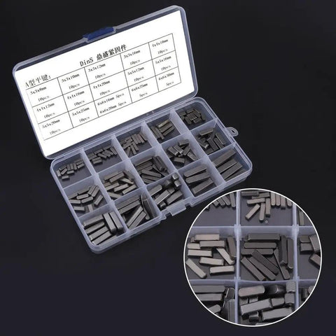 Open plastic box with 200 Pieces Stainless Steel E Clips And E Rings Set With Plastic Box Heavy Duty Retaining Ring Assortment M1.5 To M10 Durable 304 Grade Hardware Kit For Quick DIY Projects And Repairs, showing organized compartments of various sizes