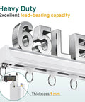 Ultra Quiet Ceiling Curtain Track Aluminum Rail White 6 To 9 Feet Heavy Duty With Sound Dampening Strips And Low Friction Pulleys For Smooth Drapery Operation, 6.5 lb load