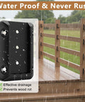 60 Piece Deck Railing Bracket Connectors For 1.5 By 3.5 Inch 2x4 Wood Posts To Handrails And Stair Rails Heavy Duty Nylon 66 installed