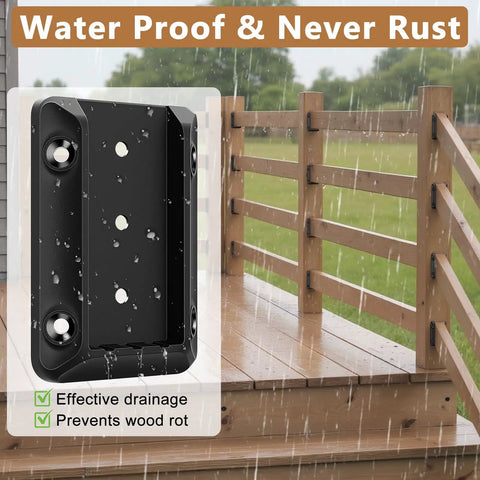 40 Piece Deck Railing Bracket Set For 2x4 Wood Posts To Handrail And Stair Railing Connectors With Coated Screws And Drill Bit Built Tough Anti Crack Nylon Fence Railing Brackets