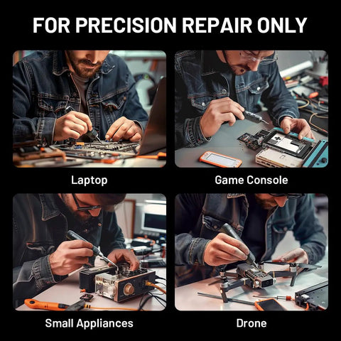 Electric Precision Screwdriver Set 181 In 1 Cordless Tool Kit used for repairing laptop, game console, small appliances, and drone.