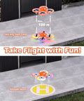Colorful RGB Lights Mini Indoor RC Drone Quadcopter for kids with altitude hold demonstrating takeoff and landing outdoors.