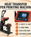 Hot Pen Heat Press Machine 350W Electric Marker Printer With Digital Temp Control And Timer showing digital control panel and adjustable heat settings.