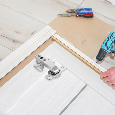 Installation of stainless steel cabinet hinges 4 pack concealed mounting hardware for corner doors with soft close dampers