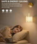 Premium Battery Operated Wall Sconces Set Of Two Wireless Rechargeable Led Lights illuminate a cozy bedroom with soft ambient light.