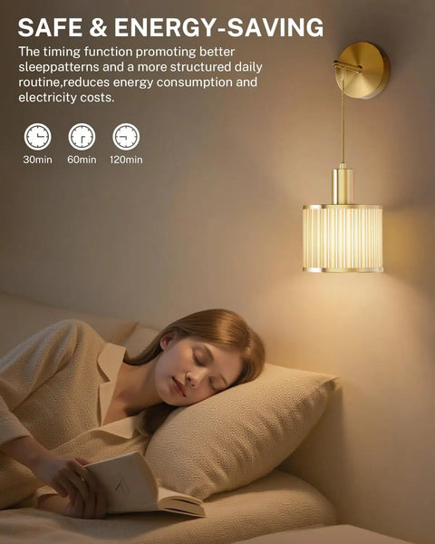 Premium Battery Operated Wall Sconces Set Of Two Wireless Rechargeable Led Lights illuminate a cozy bedroom with soft ambient light.