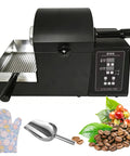 Top Shelf Electric Coffee Bean Roaster With Smooth Drum Rotation And No Sweat Temp Control Featuring Smart Timer and Built In Thermometer.