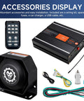Beefy 12V Emergency Siren Speaker PA System Kit With Remote 200W 125-150dB Multi Tone Sirens components display