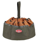 Canvas Organizer Parachute Bag With 19 Pockets For Nails Screws And Bolts Brown Heavy Duty Tool Pouch For 5 Gallon Buckets