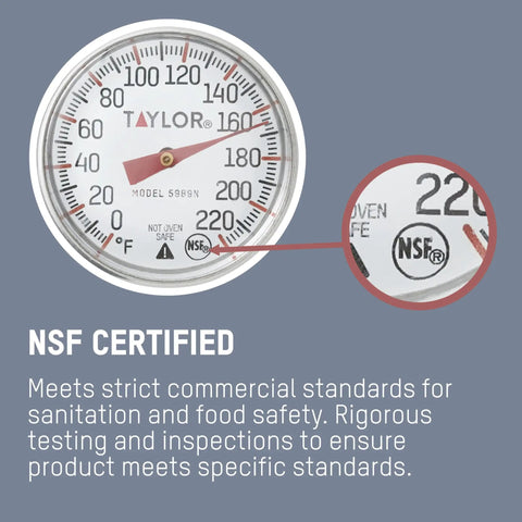 Instant Read Analog Meat Thermometer For Grill And Kitchen Durable Stainless Steel 1 Inch Dial with NSF certification