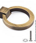 Brushed Oil Rubbed Bronze Cabinet Ring Pulls Set Of 4 In Zinc Alloy With Single Hole Mount includes screws and gasket