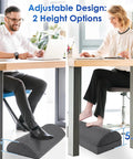Under Desk Foot Rest For Work And Gaming With Non Slip Bottom Two Adjustable Heights Ergonomic Foot Support in office setting