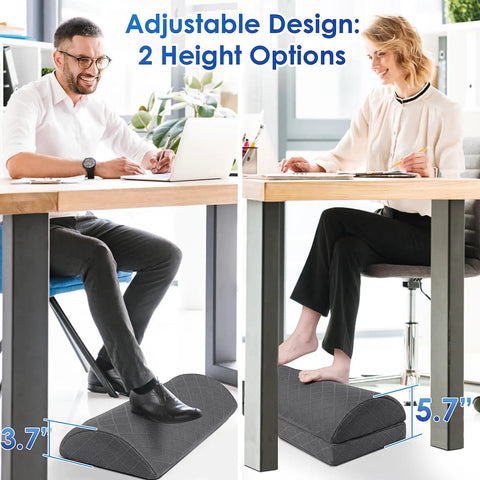 Under Desk Foot Rest For Work And Gaming With Non Slip Bottom Two Adjustable Heights Ergonomic Foot Support in office setting
