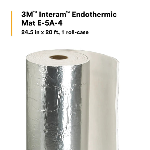Top Shelf Endothermic Firestop Mat For Power Cables And Steel Conduits 24 5 In By 20 Ft Roll with reflective surface.