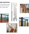 Stainless Steel Thread Lag Screws Three Sixteenth Inch Left And Right Hand Thread Cable Railing Kit with wrench; deck installation.