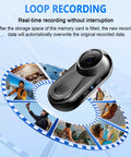 Loop recording feature of Thumb Size 1080P Wearable Body Camera With 64GB Card for hands-free video and vlogging.