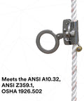 Protecta Rope Grab For 5/8-Inch Polyester And Polypropylene Lifeline Silver Mobile Follower Design With Cam Locking System attached