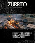 Two Pack Campfire Pie Iron Bundle With Storage Bag 28 Inch Cast Iron Pie Pan over campfire flames.