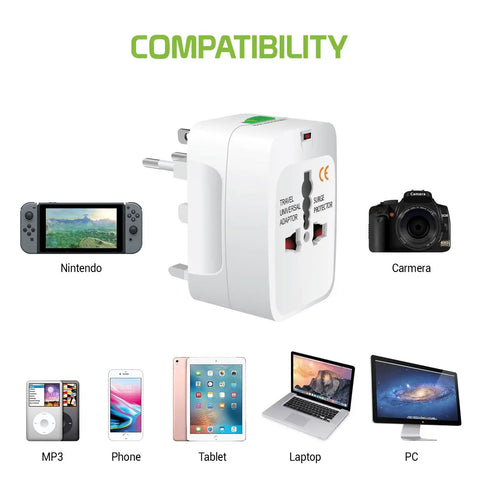 Portable Worldwide Universal Power Adapter All In One Travel Charger For USA EU UK FR IT AU IN Outlets The Ultimate Worldwide Plug Converter For Phones Cameras Laptops And More Perfect For Global Adventures