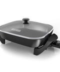 Electric Skillet With Variable Temperature Control And Nonstick Cooking Surface For No Mess Easy Cleanup Dishwasher Safe Tempered