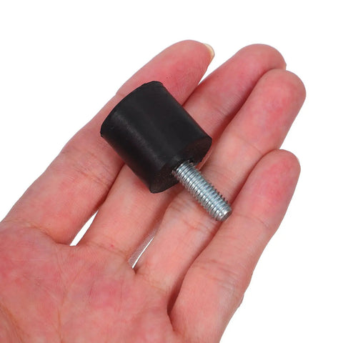 M6 Screw In Rubber Furniture Levelers With Anti Slip Grip Noise Reduction Heavy Duty Adjustable Feet For Sofas Tables Chairs Easy Install Floor Protection Ideal For Living Rooms And Bedrooms black rubber foot with M6 screw shown in hand