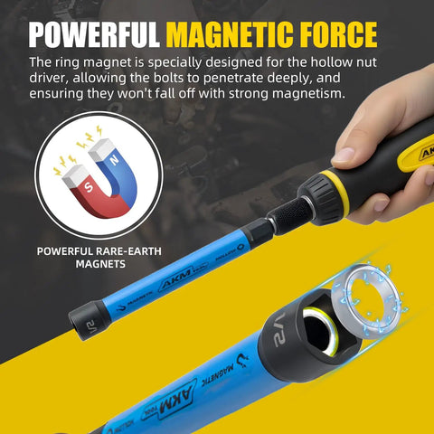 Magnetic Nut Driver Set 41 Piece With Quick Change Hex Shank One Quarter Inch SAE And Metric Chromium Vanadium Steel