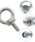 10 Piece M6 x 16mm Stainless Steel Eye Bolts Set With Nuts And Washers Heavy Duty Lifting Eye Bolts product close-up
