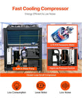 Air Cooled Water Chiller 5 Ton Portable Industrial Cooling Unit With 5HP Compressor internal view showing finned condenser and components.