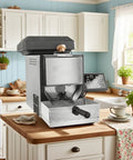 Badass Home Coffee Bean Roaster Featuring Direct Fire Technology And Precision Agitator Drum, stainless steel, on kitchen counter.