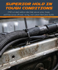 Zip Tie Weld On Tabs 10 Pack CNC Cut Steel Weld Tabs For Wire Routing And Cable Management on an automotive engine