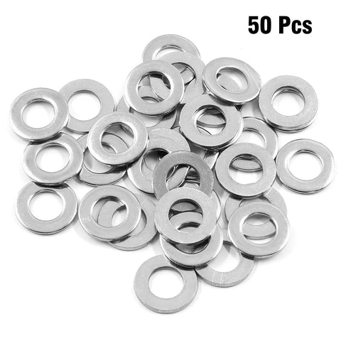 Stainless steel flat washers, M12, 24 mm outer diameter, 12 mm inner diameter, 2.5 mm thick, 50 pcs