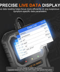 OBD2 Car Code Reader And Oil Light Reset Scanner For 1996 And Up Cars showing live data display on screen
