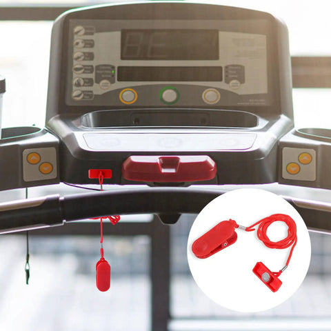 Universal Treadmill Safety Key Magnetic Replacement For Most Treadmills No Sweat Emergency Stop Rectangle Key Quick Stop Accessory For Running Machines Safe Workouts, red ABS plastic magnetic clip