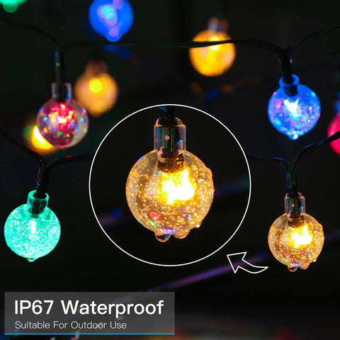 Outdoor Solar String Lights 2 Pack 100 LED Flower Shaped Lights With 8 Modes IP67 Waterproof For Patio Garden Fence Bush Christmas Tree Decor Solar Powered Easy Setup