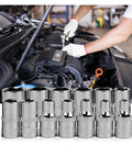 Shop Grade Badass 53 Piece 1/4 Inch Drive Torque Wrench Set With Thick Rubber Grip And Versatile Screwdriver Bits For No Sweat Car Repair Work Top Shelf Combo Tool Kit With Easy Twist Dial For Zero Headache Maintenance showcasing socket sizes for auto repair in action.