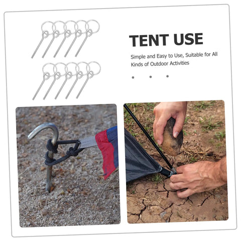 10 Pack Tent Pole Connectors with Single Needle Ring for Quick Setup and Takedown, Camping Tent Repair Parts in use on ground