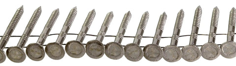 15 Gauge Wire Coil Roofing Nails With Full Round Head And Annular Ring Shank For OSB Or Plywood Roof Decks, 1-3/4 In, Type 304 Stainless Steel, Corrosion-Resistant For Asphalt And Synthetic Slate Roofing, 480-Count
