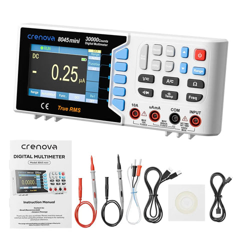 30,000 Counts True RMS Digital Multimeter For Bench Top Lab And Industrial Use With USB Data Logging CAT II 600V with accessories