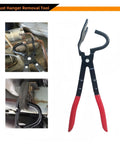 WASYDY exhaust hanger removal tool with red handles and black metal jaws for removing exhaust rubber hangers.