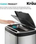 GarbagePro 13 Gallon Rectangular Trash Can with Hands Free Motion Sensor Battery Powered Matte Black Finish SoftShut Touchless Lid