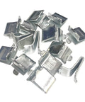 Adjustable Steel Pilaster Shelf Support Clips Set of 14 with Zinc Finish for Standard Shelving Systems Three Quarter Inch Depth and Five Eighth Inch Width