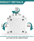 90 Degree Bevel Gearbox 1 To 1 Right Angle Gearbox With Dual Output Shafts 20 Tooth Bevel Gear 8mm Shaft Aluminum Frame